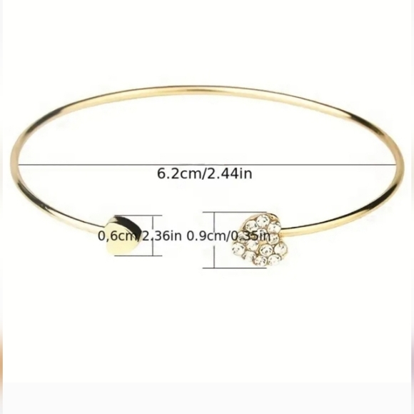 NEW Rhinestone Heart Bracelet - Picture 3 of 6
